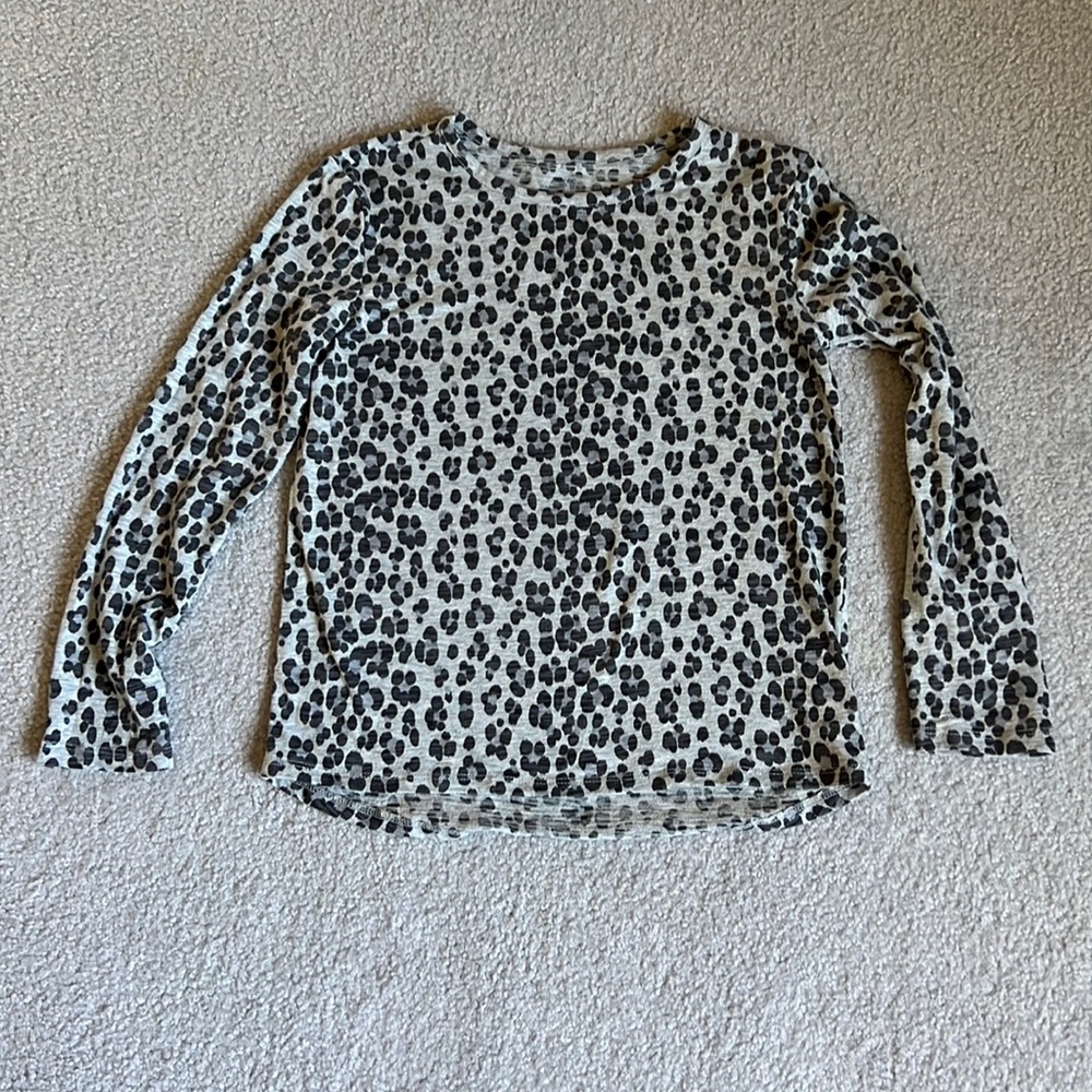 Girls GAP Leopard Print Long Sleeved Shirt, Size 8